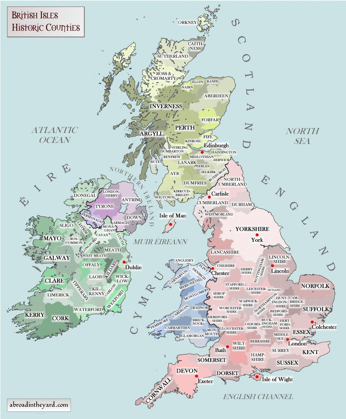 Mapa historyczna Zjednoczonego Królestwa (UK)