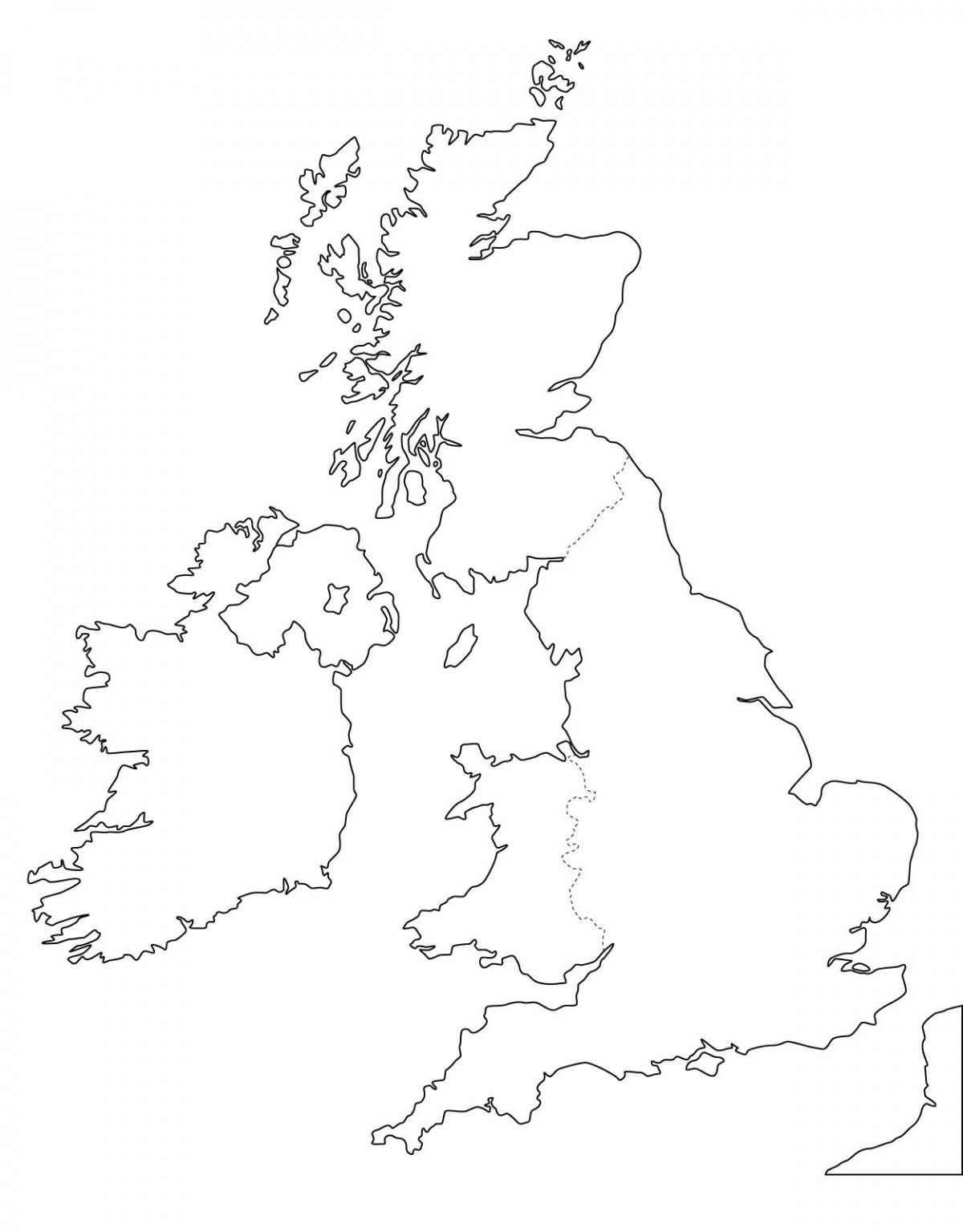 Pusta mapa Zjednoczonego Królestwa (UK)