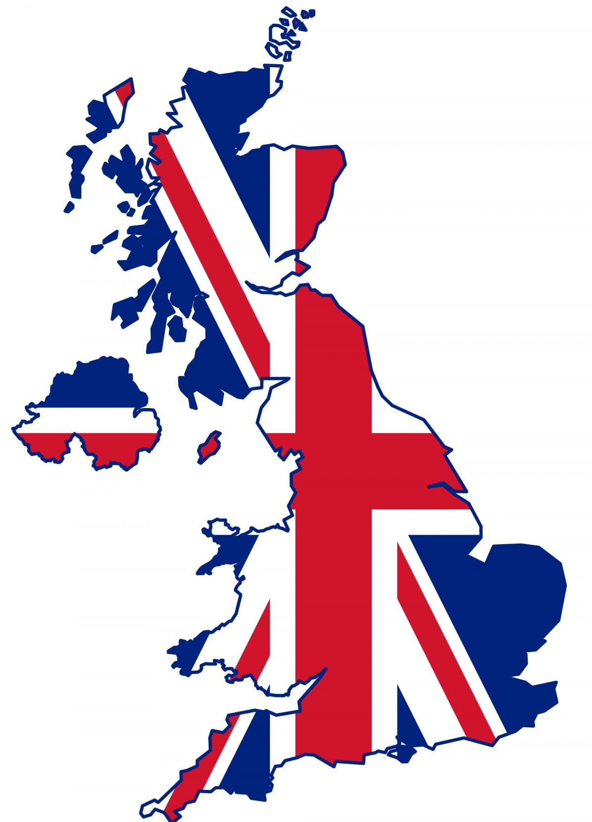 Mapa flagi Zjednoczonego Królestwa (UK)